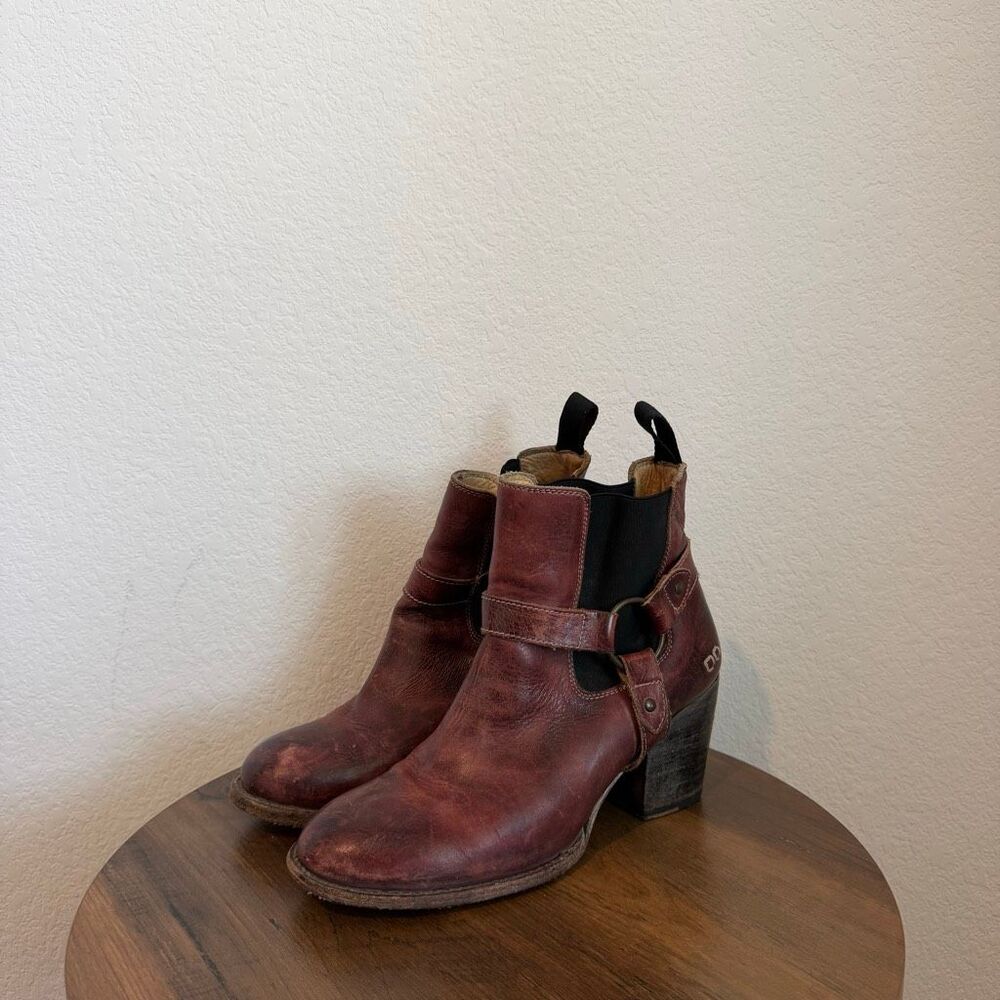Bed Stu Scarlett Rustic Liberate Heeled Harness Boots Booties Women's Size 9
